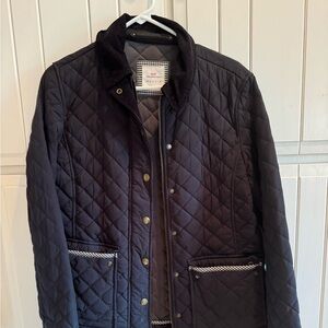 Black quilted car coat